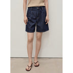 Bermuda En Jean Taille Normale À Pinces