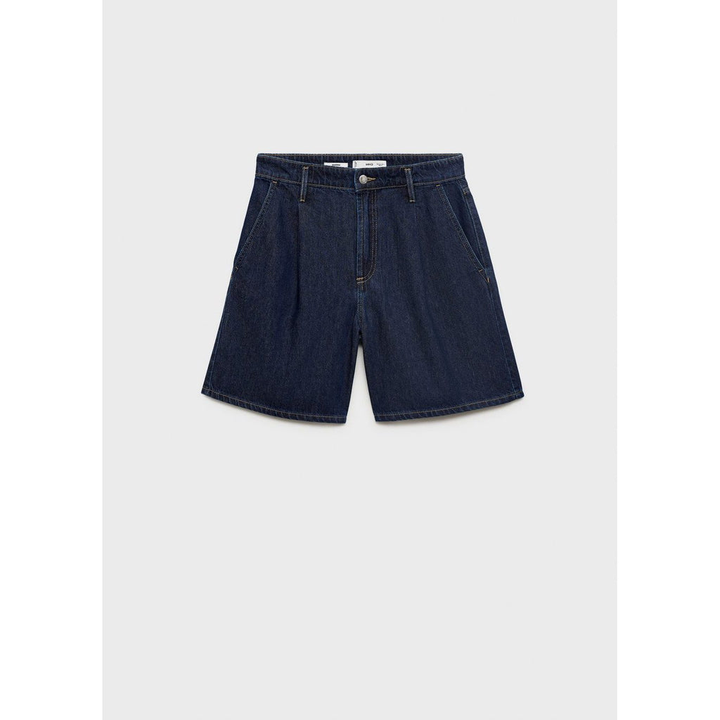 Bermuda En Jean Taille Normale À Pinces