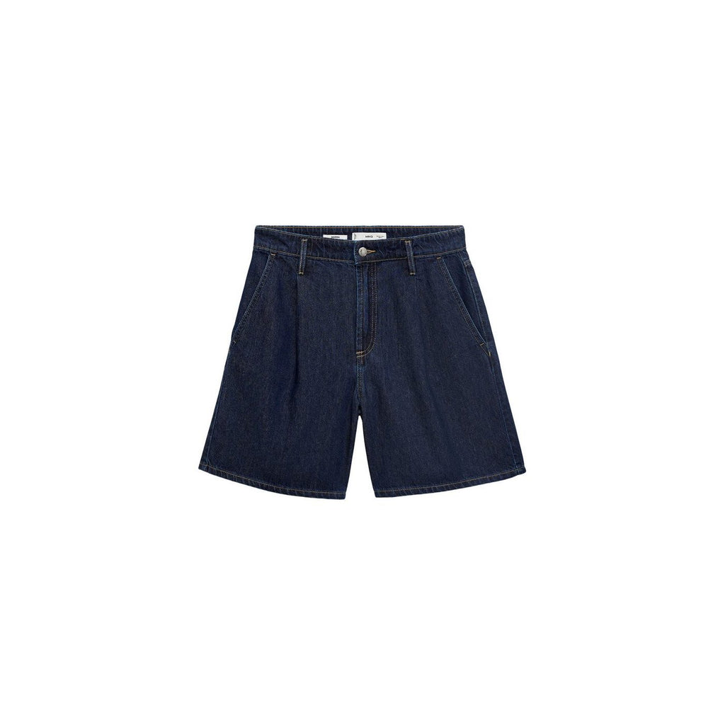 Bermuda En Jean Taille Normale À Pinces