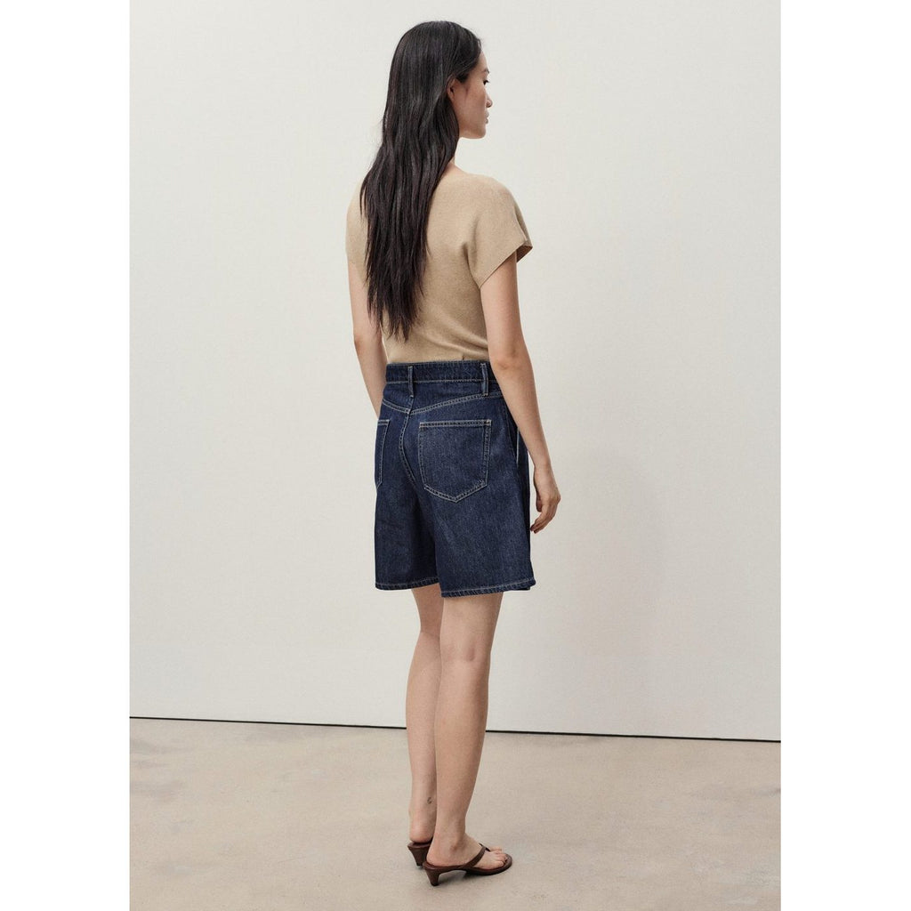 Bermuda En Jean Taille Normale À Pinces