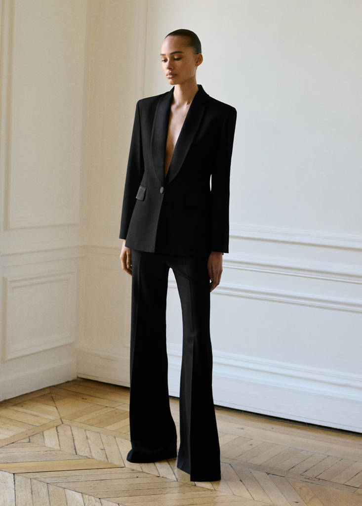 Blazer da completo con dettagli in raso