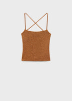 Top Maille Lurex Dos Croisé