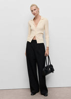 Cardigan Con Revers a Coste