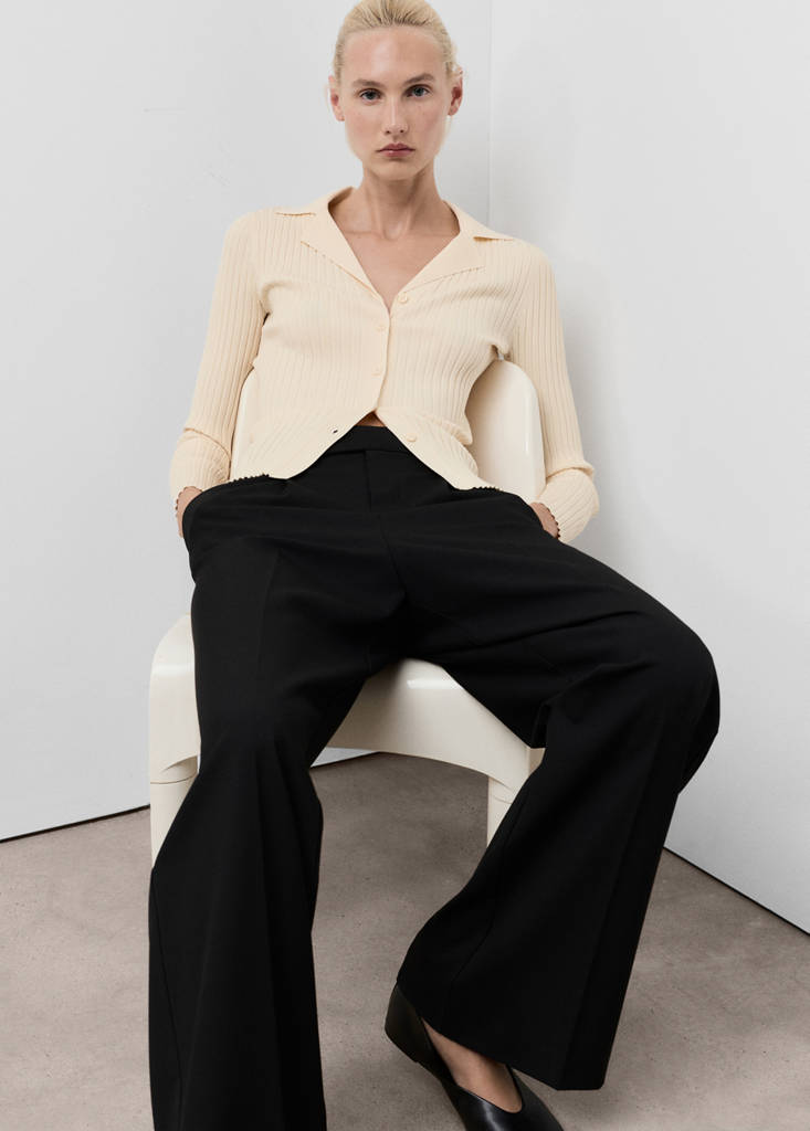 Cardigan Con Revers a Coste