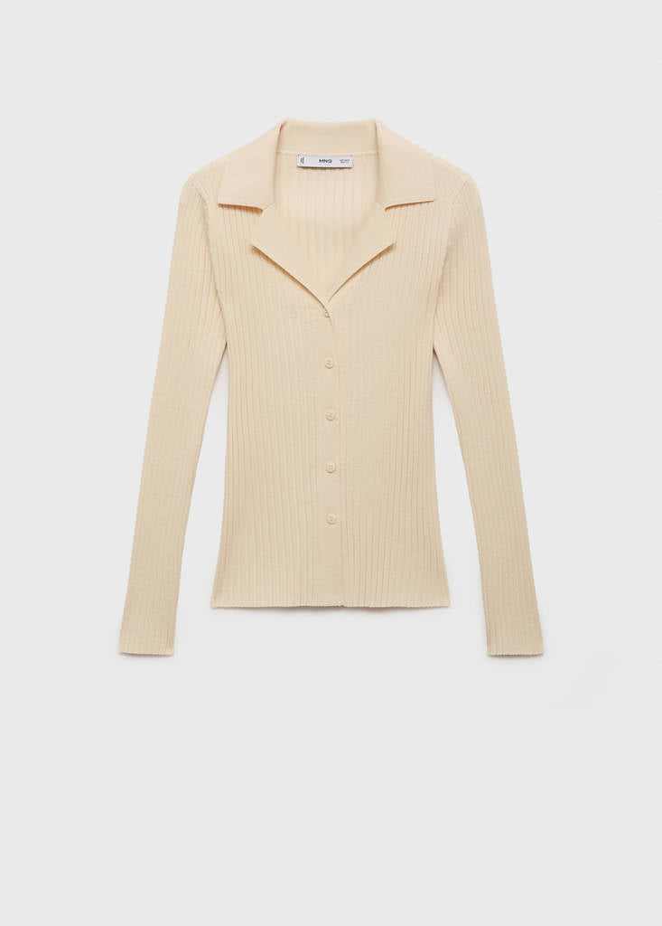Cardigan Con Revers a Coste