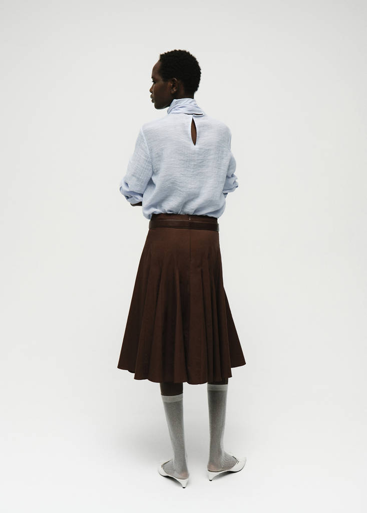 Textured Blouse with Scarf
