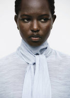 Textured Blouse with Scarf