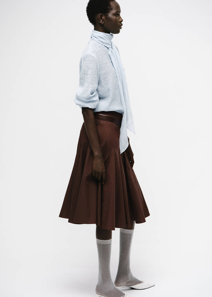 Textured Blouse with Scarf