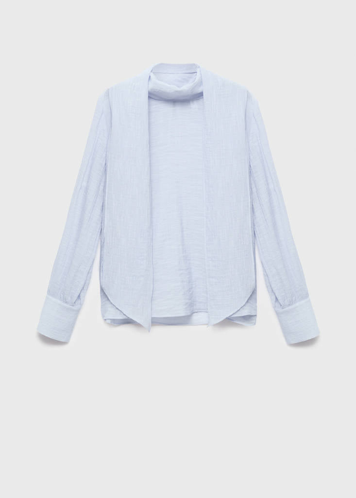 Textured Blouse with Scarf
