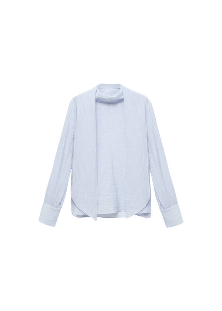 Textured Blouse with Scarf