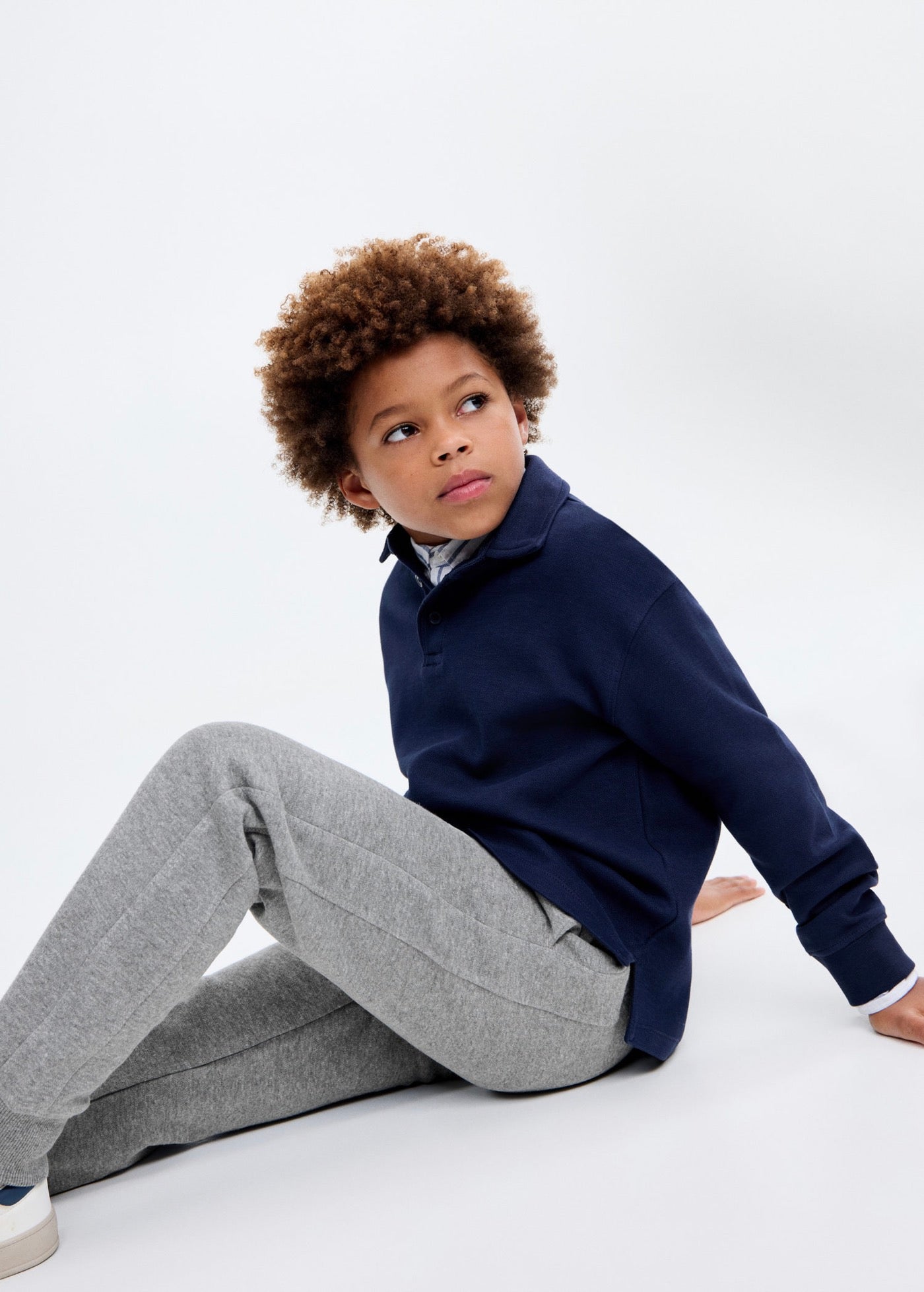 Pantalon Pique Gris Moyen Chiné - Garçon
