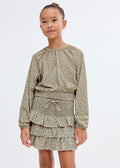 Jupe Floriset Vert - Fille