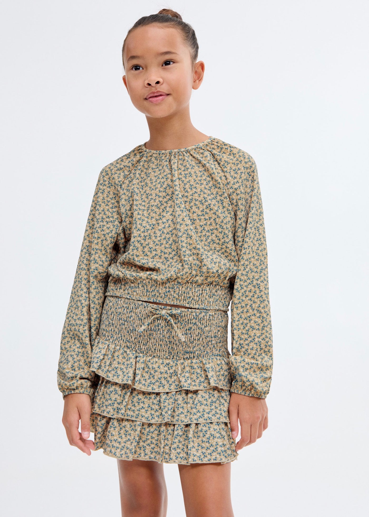 Jupe Floriset Vert - Fille