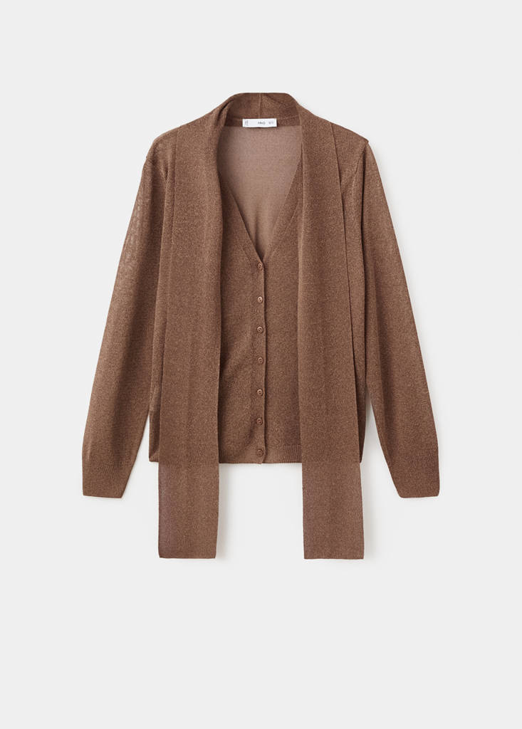 Fine-Knit Scarf Cardigan