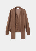 Fine-Knit Scarf Cardigan