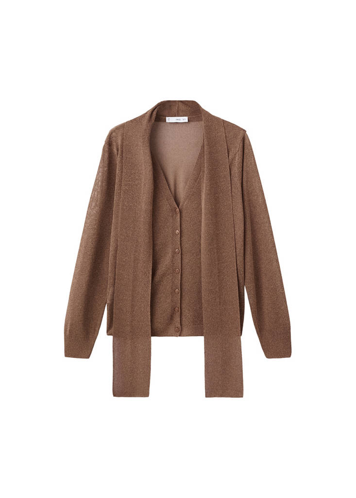 Fine-Knit Scarf Cardigan