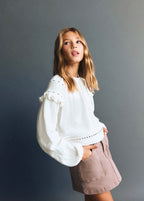 Blouse Becca Écru - Fille