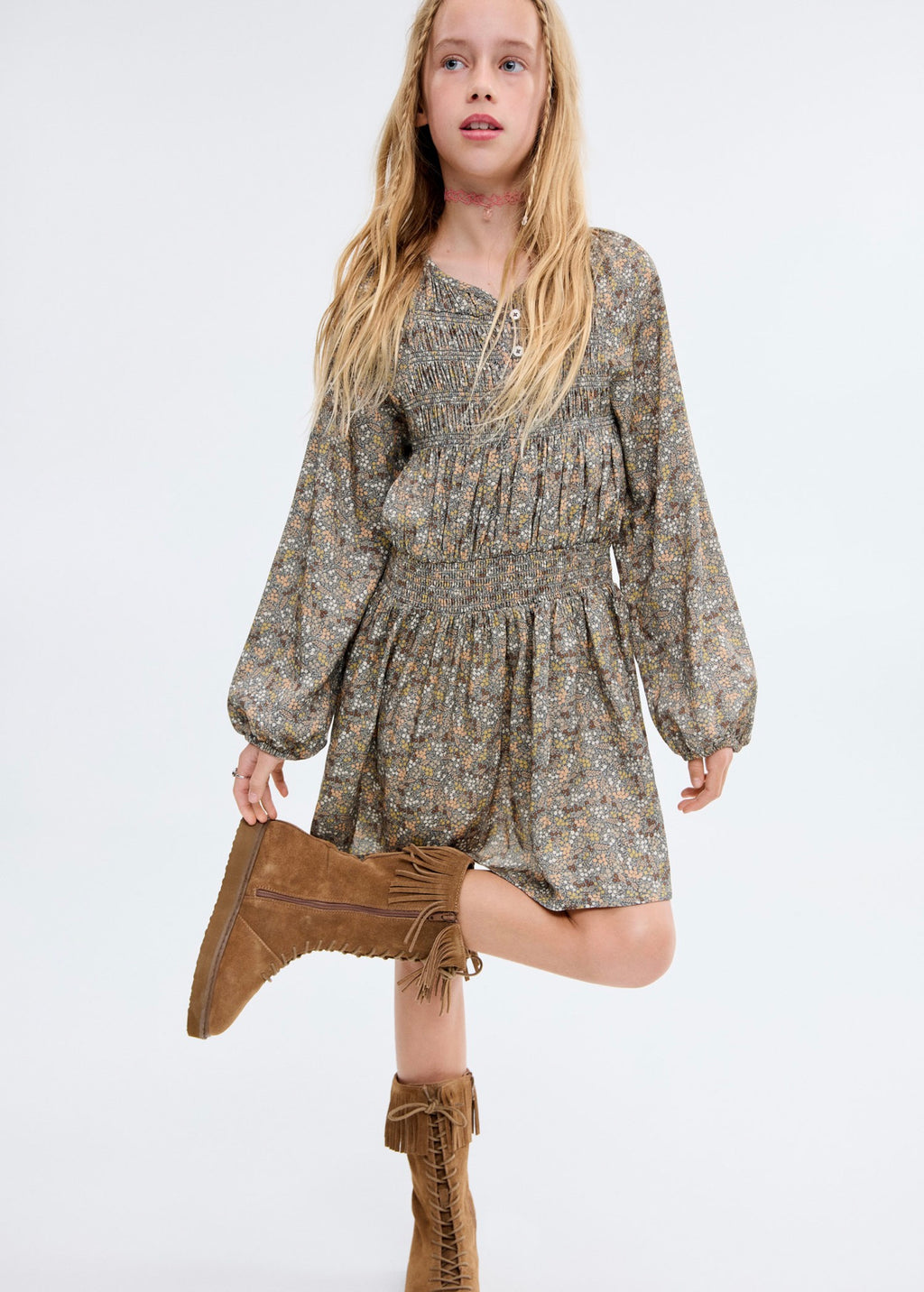 Ingrid Dark Green Dress - Girl