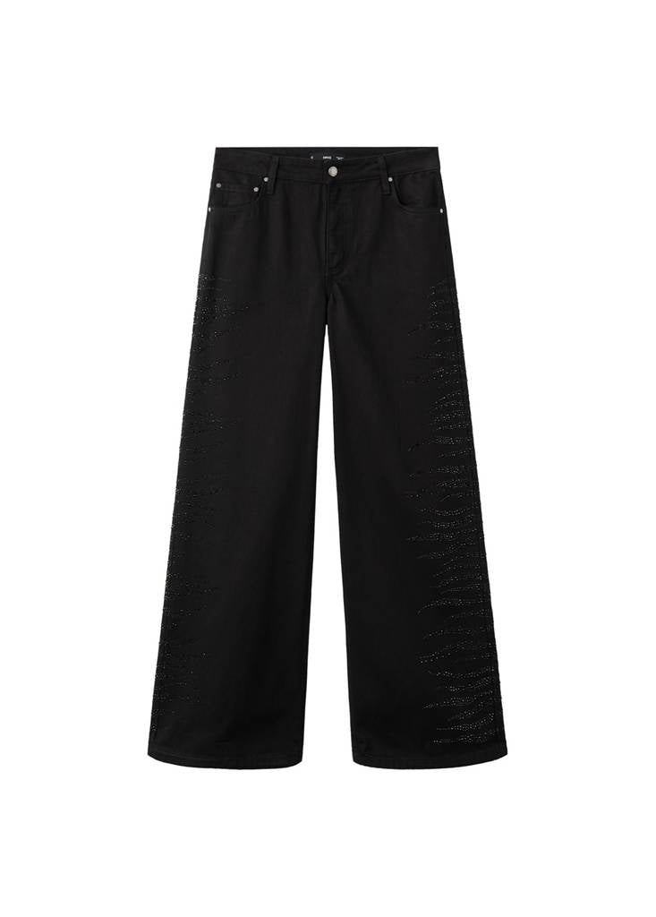 Brede Jeans Med Strass