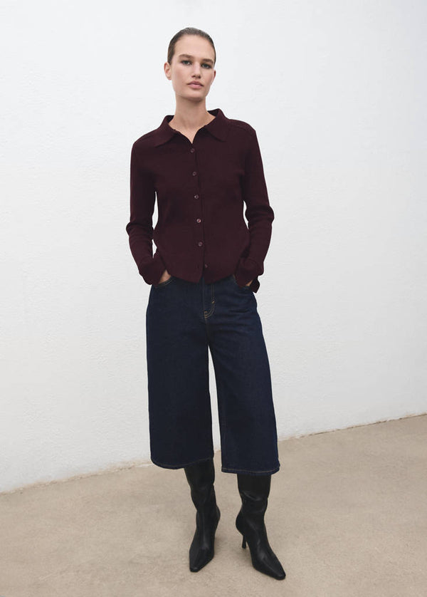 Cardigan Col Chemise