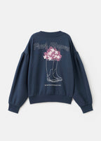 Boot Navy Blue Sweatshirt - Girl
