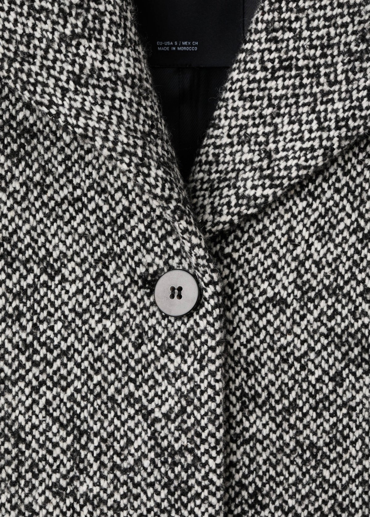 Manteau Chiné Col Fausse Fourrure