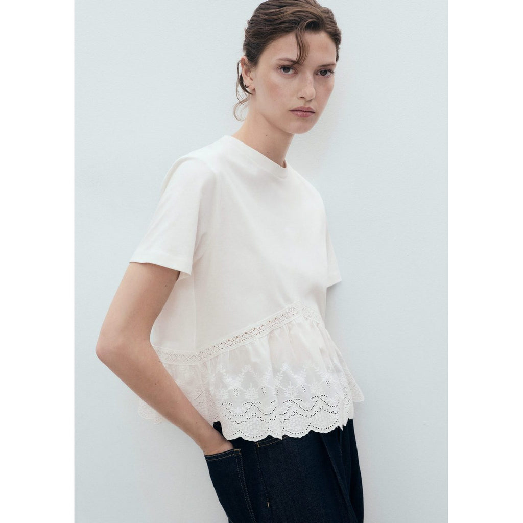 T-Shirt Volant Brodé