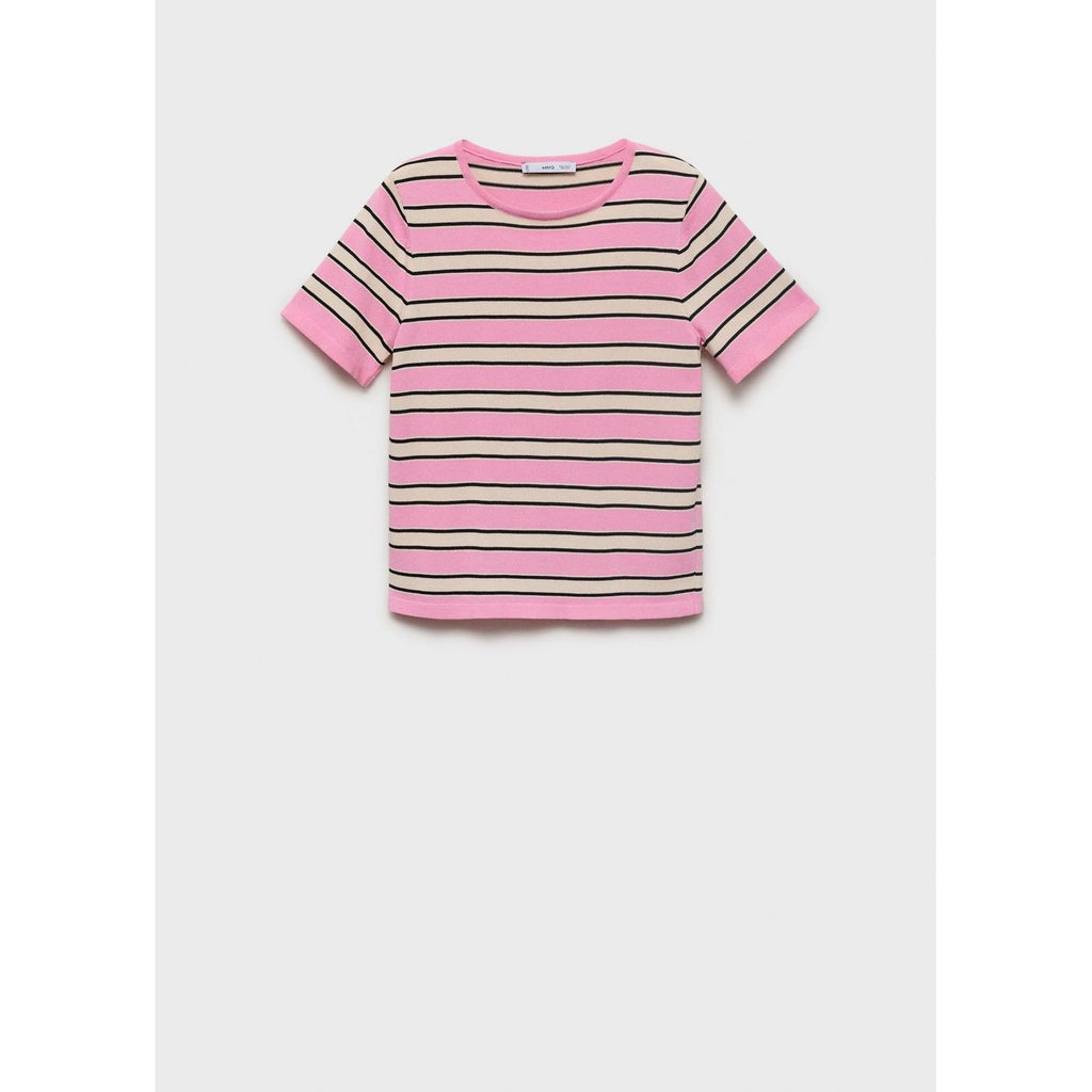 Pull À Manches Courtes À Rayures Combinées