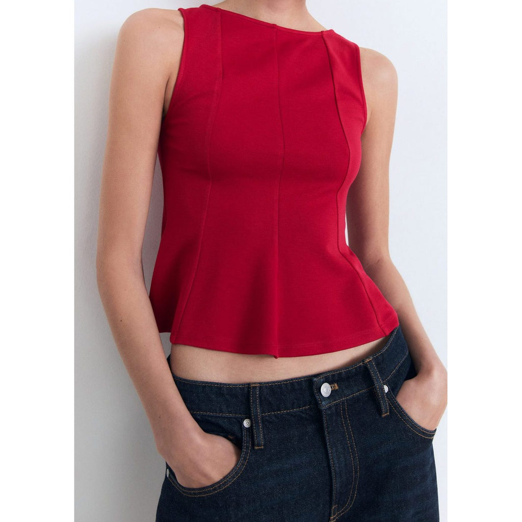 Peplum Top with Seam Details