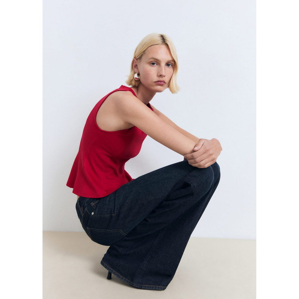 Peplum Top with Seam Details