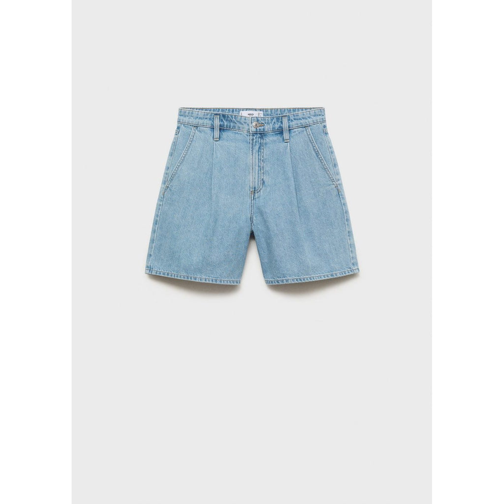 Bermuda En Jean Taille Normale À Pinces
