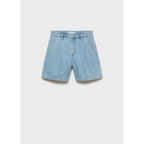 Bermuda En Jean Taille Normale À Pinces