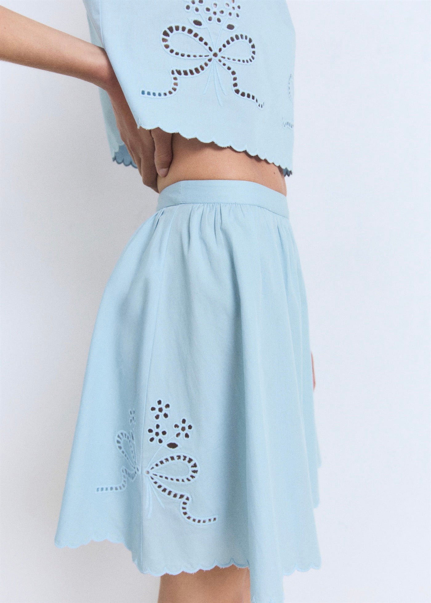Jupe Broderie Base Festonnée