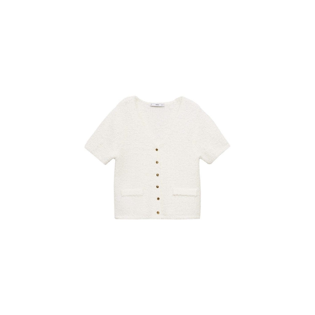 Cardigan En Maille Bouclée Manches Courtes