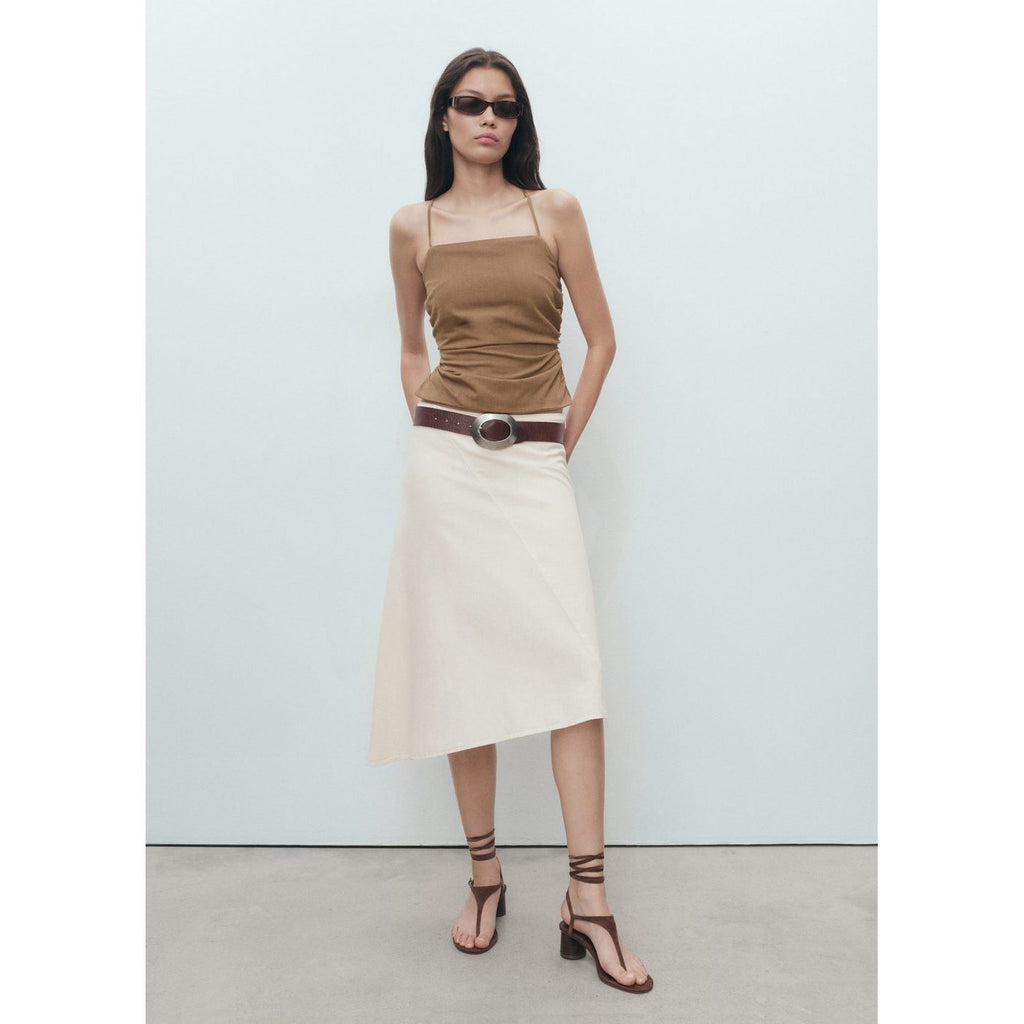 Jupe Midi Coton Asymétrique