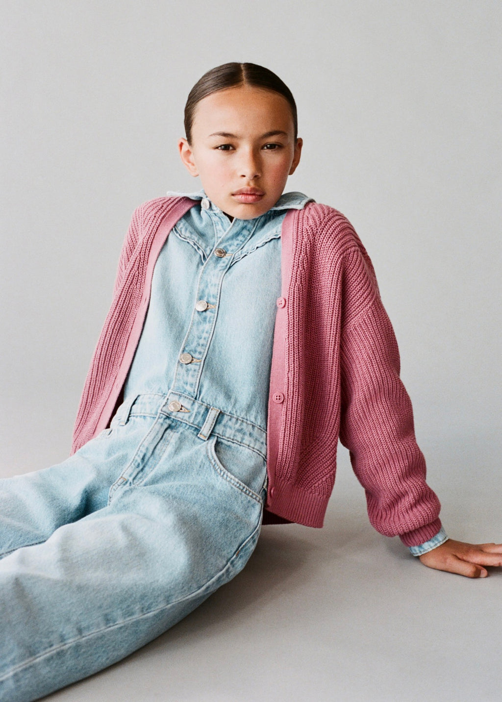Cardigan Rose Cerise - Fille