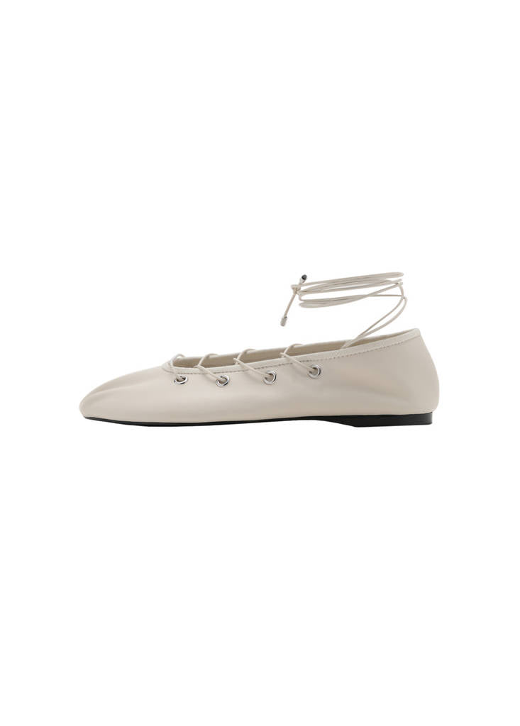 Ballerine in Pelle con Fascette Incrociate