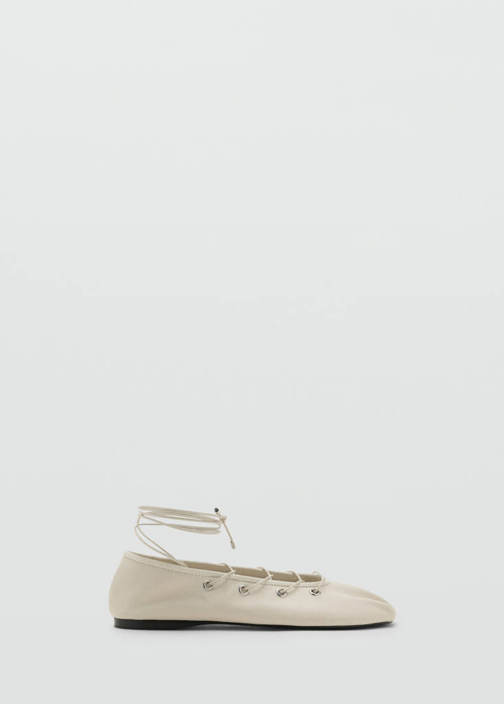 Ballerine in Pelle con Fascette Incrociate