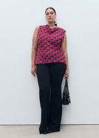 Blouse Imprimée Col Bénitier