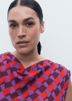 Blouse Imprimée Col Bénitier
