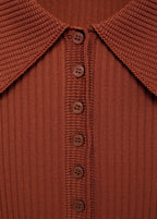 Pull-Over Maille Côtelée Col Polo