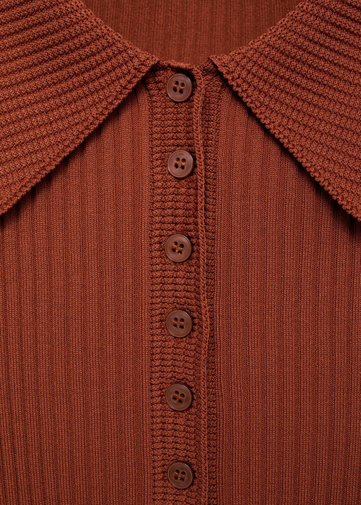 Pull-Over Maille Côtelée Col Polo