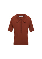 Pull-Over Maille Côtelée Col Polo