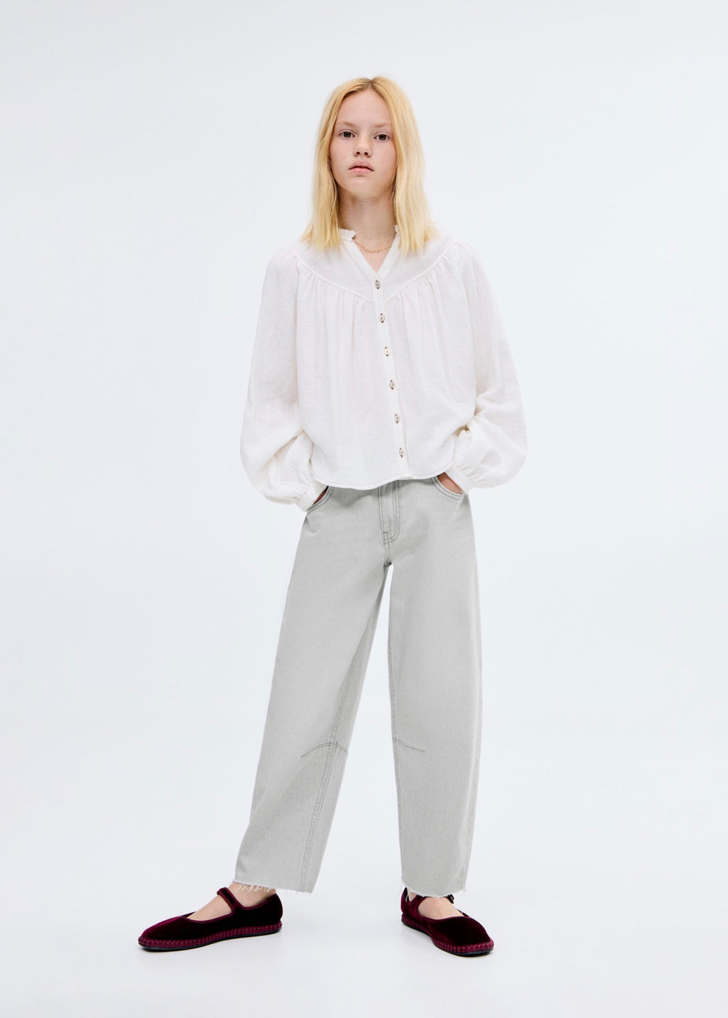 Balloon Grey Denim Jeans - Girl