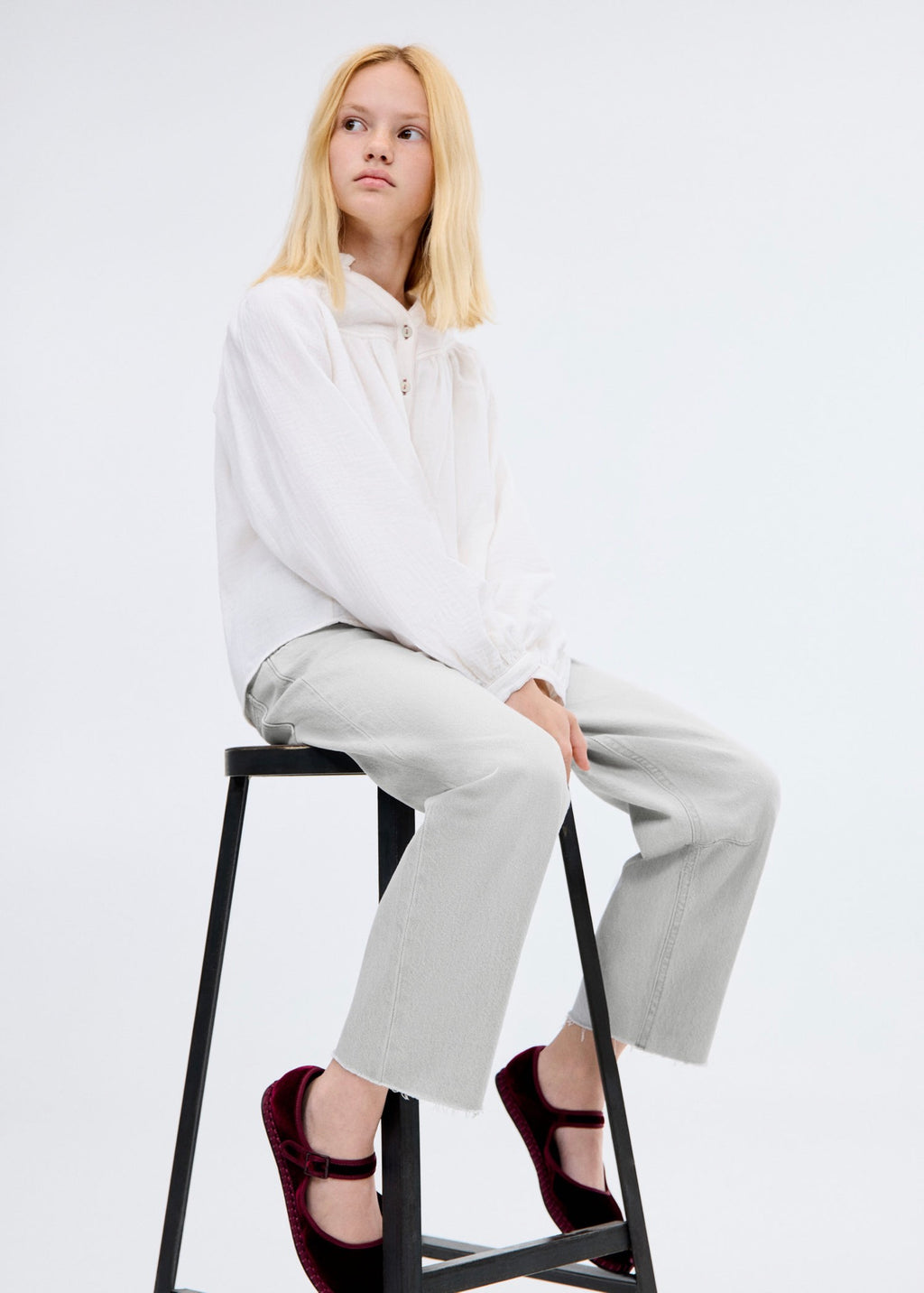 Balloon Grey Denim Jeans - Girl