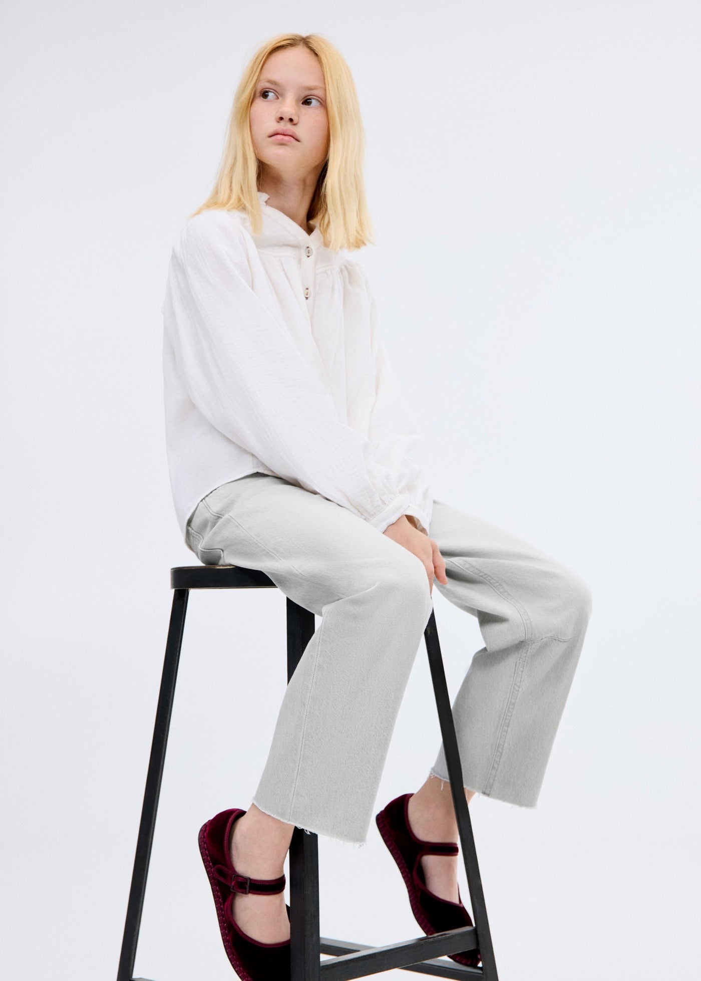 Balloon Grey Denim Jeans - Girl