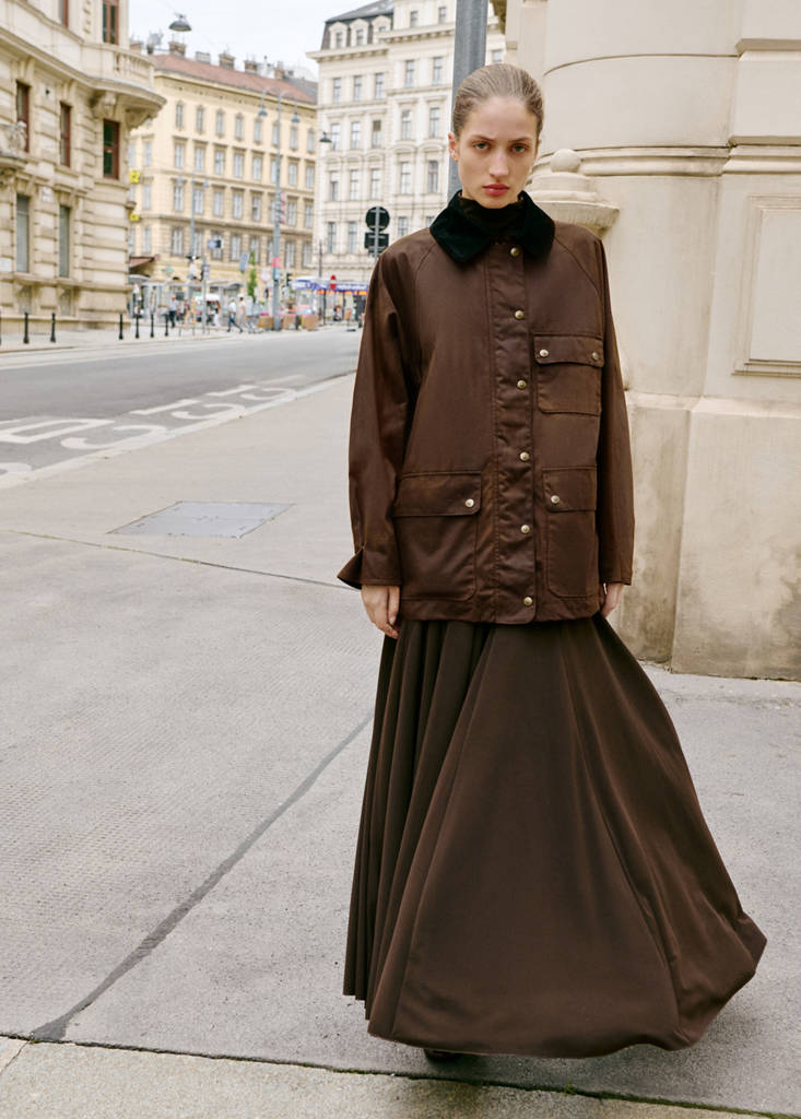 Parka Con Colletto In Velluto A Coste Effetto Cerato