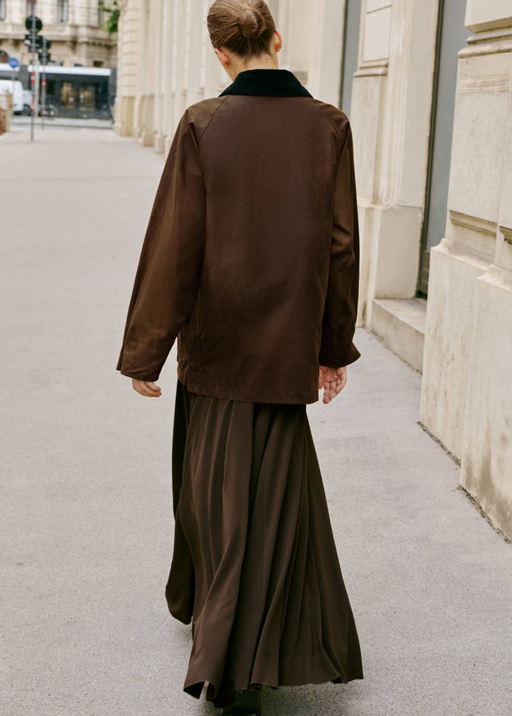 Parka Con Colletto In Velluto A Coste Effetto Cerato