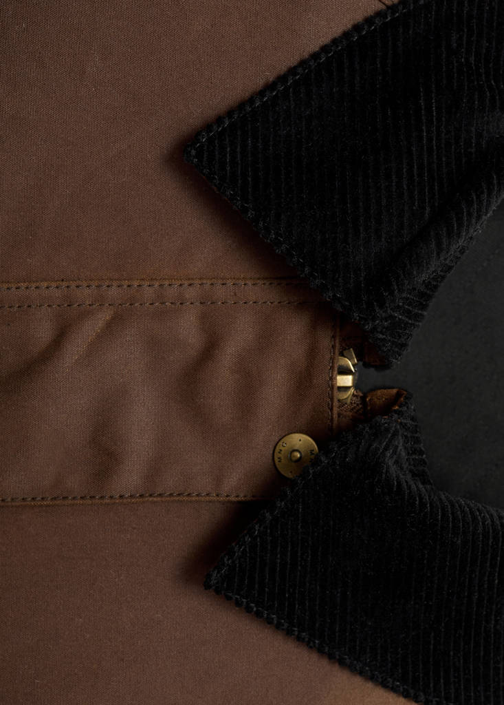Parka Con Colletto In Velluto A Coste Effetto Cerato