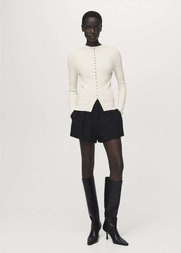 Cardigan Maille Fine Côtelée